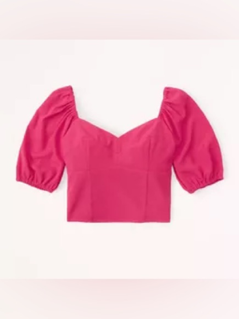 NEW Abercrombie & Fitch Pink Puff Sleeve Top - Picture 2 of 5